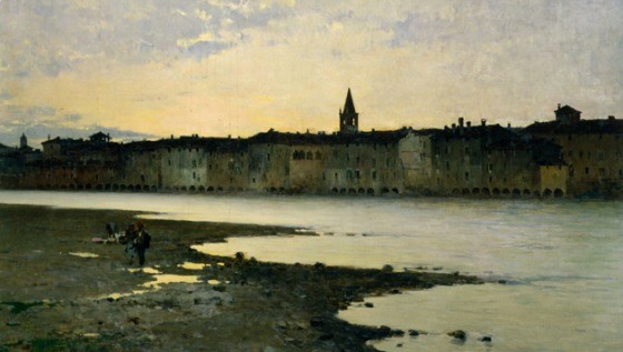 Bartolomeo Bezzi, Sulle rive dell'Adige, 1885, Mart di Rovereto (Foto dal sito ufficiale)