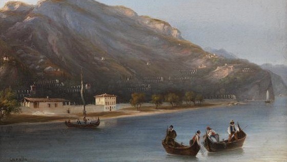 Giuseppe Canella, Limone lago di Garda, (1845), 30x40 cm, olio su tela (Foto dal sito ufficiale)