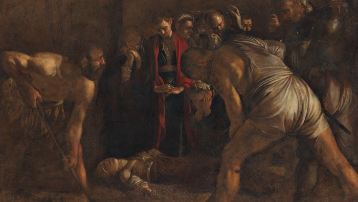 (*) Caravaggio, Seppellimento di Santa Lucia (Immagine da sito ufficiale)