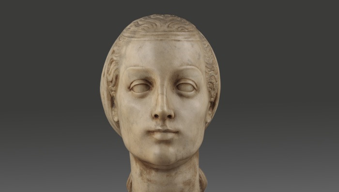 Alceo Dossena, Catharina de Sabello (dettaglio), anni Venti del Novecento, marmo, Fondazione Cavallini Sgarbi