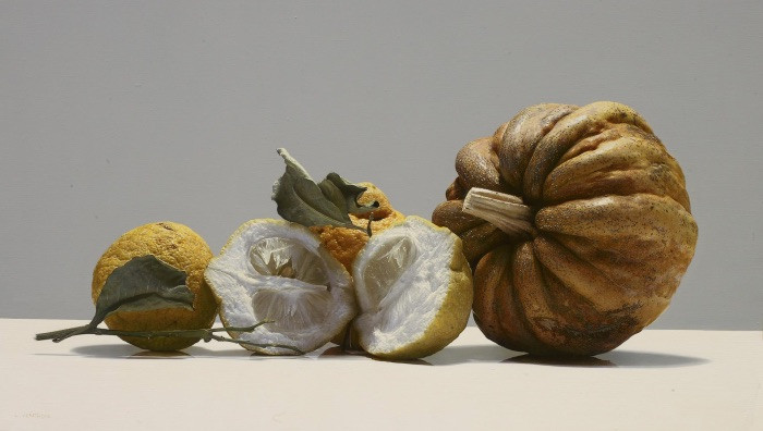 Luciano Ventrone, Forme nella luce, 2012, olio su tecnica mista su tela di lino, cm 60 x 90