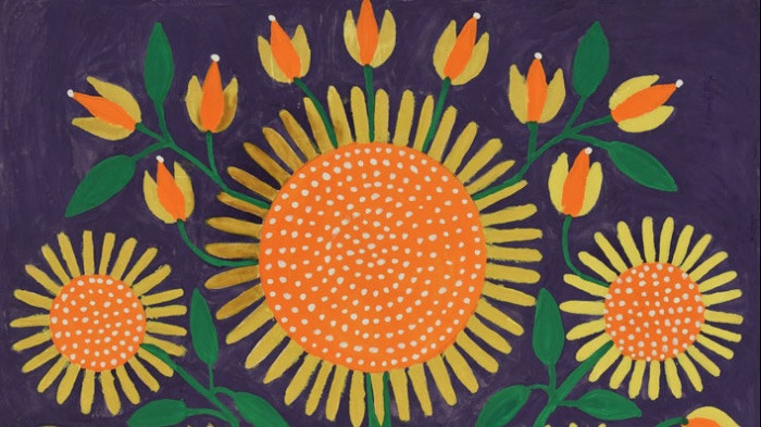 Maria Prymachenko, Girasole, 1988, National Museum Taras Shevchenko of Kyiv (Particolare)