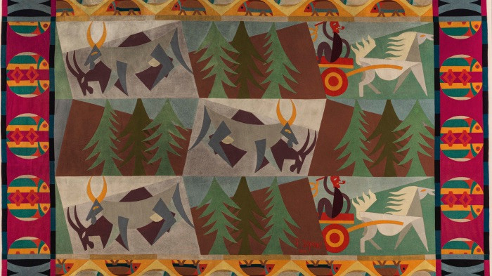Depero, Allegoria Alpestre (Ritmi Alpestri), tarsia in panno, 1923, Mart