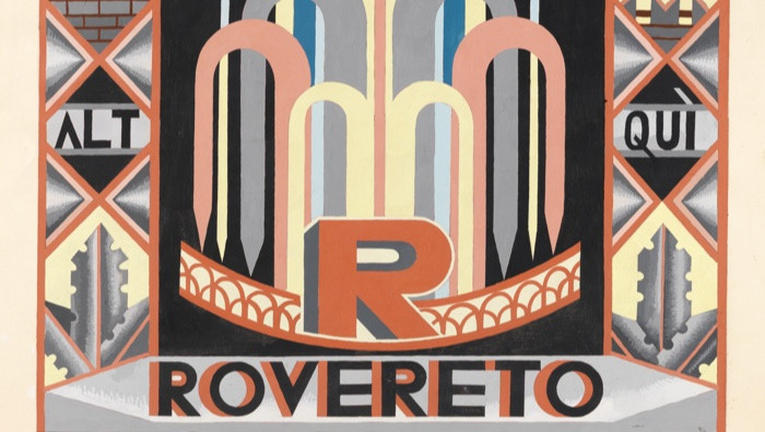 Fortunato Depero, Bozzetto per cartello turistico Rovereto, 1955, Mart, Fondo Fortunato Depero, particolare